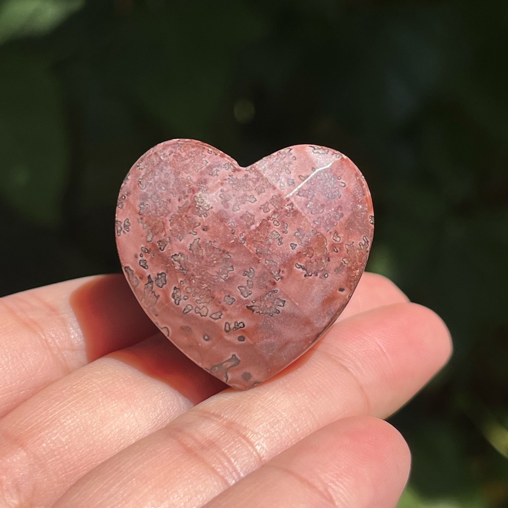 Size 8.5 chunky leopard skin jasper heart ring